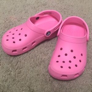 Girls Pink Crocs